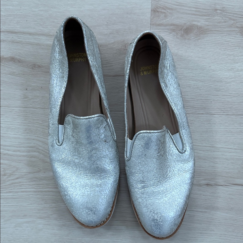 Johnston & Murphy Silver Women's Loafers